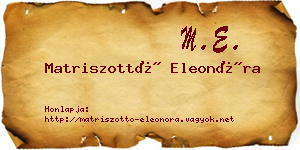 Matriszottó Eleonóra névjegykártya